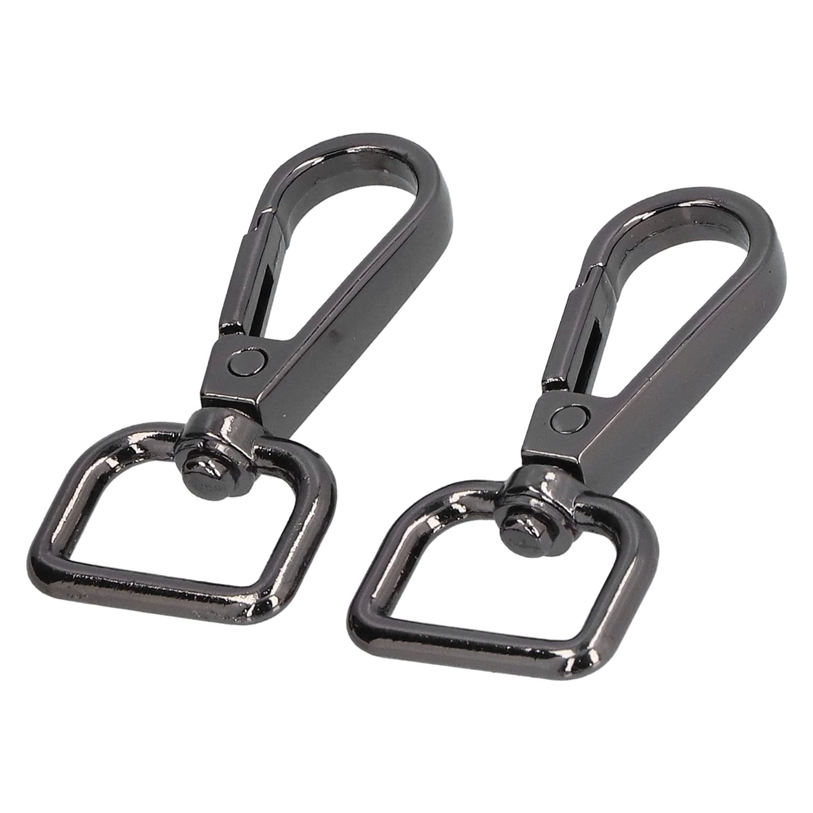 Metal Lobster Claw Clasp, 20Pcs Swivel Keyrings Lobster Clasp Rotating D Ring Metal Black for DIY Purse Bag Hammock Keychain, 2.0 x 0.9in Beading Kits