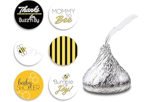 FUJLOY 270 PCS BUMBLE BEE theme stickers,Baby Shower Stickers,Baby Shower Envelope Seals Candy Stickers,Baby Shower Party Chocolate Stickers.