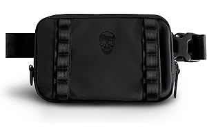 Gymreapers Travel Small Crossbody Bags for Men & Women with Hidden Pocket - Waterproof Crosssbody Fanny Pack for Men with Adjustable Shoulder Sling Belt for Traveling, Running & Hiking (Onyx)