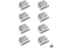 WOOCH Magnetic Door Catch - 30lb High Magnetic Stainless Steel Heavy Duty Catch for Kitchen Bathroom Cupboard Wardrobe Closet Closures Cabinet Door Drawer Latch (2.1 in Silver, 8-Pack)