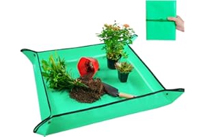 PLAYWO 27" X 27" Repotting Mat for Indoor Plants Transplanting and Dirt Control, Portable Potting Tray Succulent Planting Mat Gardening Gifts Plant Gifts for Plant Lovers