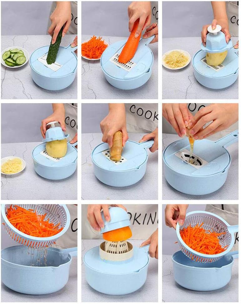 Sky God Vegetable Chopper, 5-in-1 Vegetable Dicer Food Chopper Food Slicer Dicer Veggie Slicer Manual for Garlic, Cabbage, Carrot, Potato, Tomato, Fruit Veggie Chopper