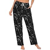 Delerain Yellow Octopus Women's Pajama Pants With Pockets, Casual Loose Lounge Pants Wide Leg Pjs Bottoms for Women