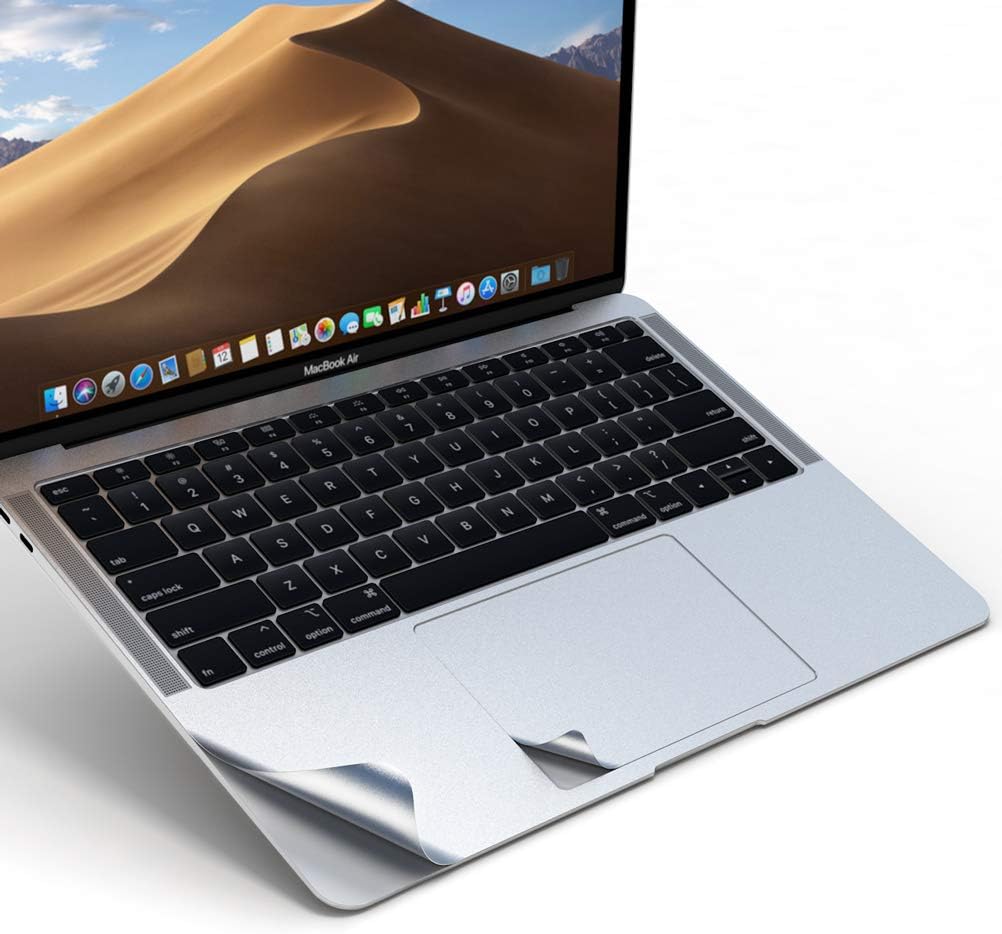 SLEO 13 Inch Palm Rest Sticker,Ultra Thin Full Coverage Body Sticker Skin with Trackpad Durable Protector Decal for Apple MacBook Air 13.3" 2018 Release A1932 - Silver