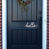 BATTOO Hello Door Decal - Front Door Sticker, Entryway Decor (9"X 4", White)