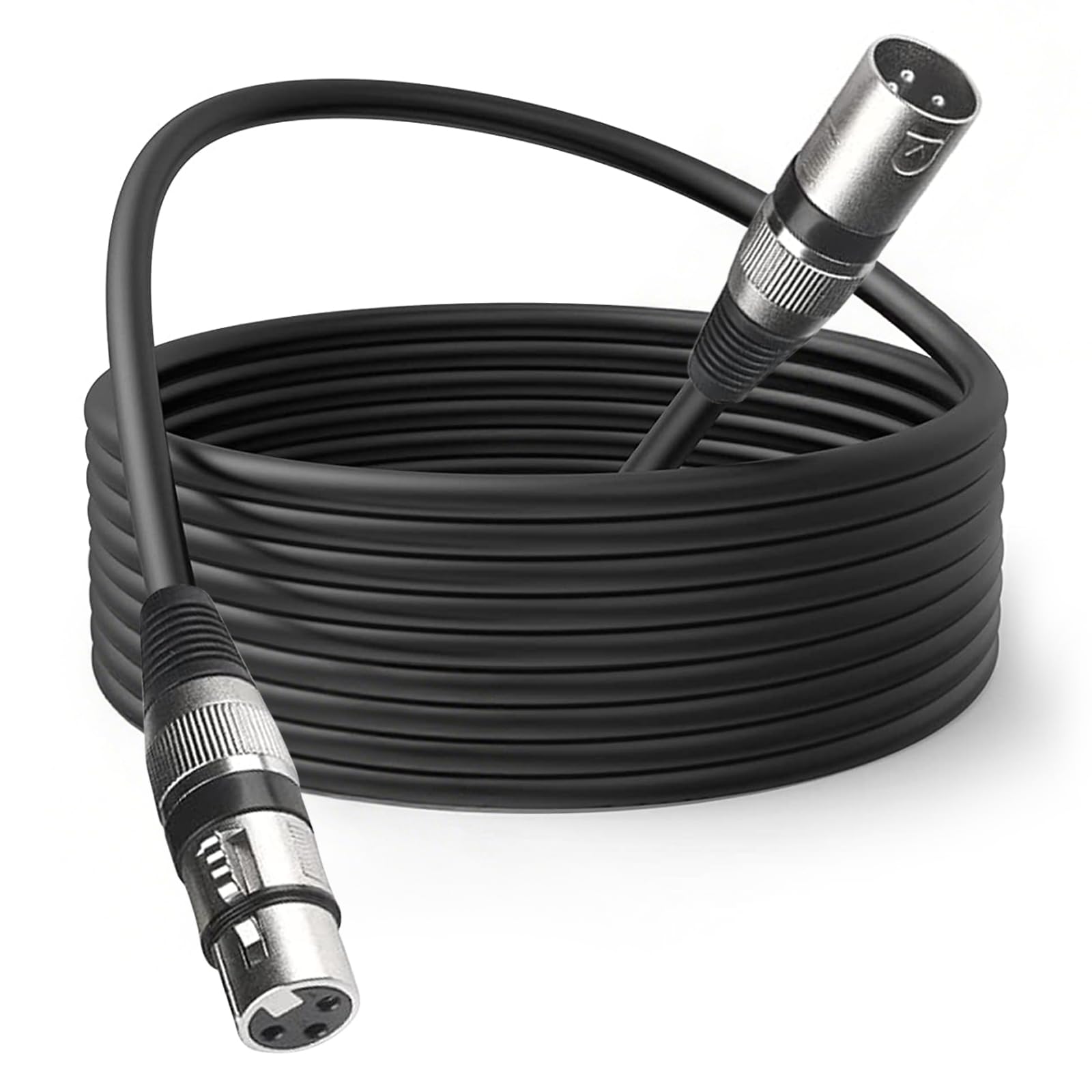 3 Pin DMX Cable, 15ft/5m Female to Male XLR Microphone Lead for Stage Lights, DJ Mixer System Signal Connection