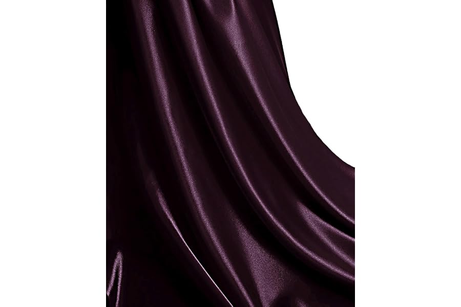 MDS Satin Fabric 2 Yards, 44" Wide, Silky Smooth Charmeuse Sateen Cloth for Wedding Arch Drapery Panel Backdrop Party Event Banquet Home Decoration Curtain Crafts DIY Sewing Costume - Plum