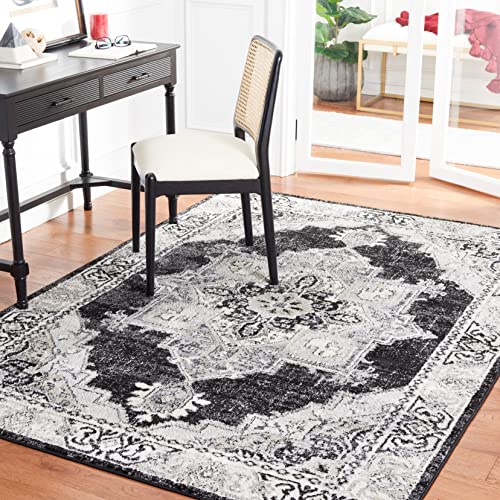 Safavieh Brentwood Collection Accent Rug - 4' x 6', Ivory & Black, Oriental Med…