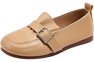 Girls Dress Shoes Slip On PU Leather School Uniform Oxford Flats Spring Summer Lightweight Casual Moccasins