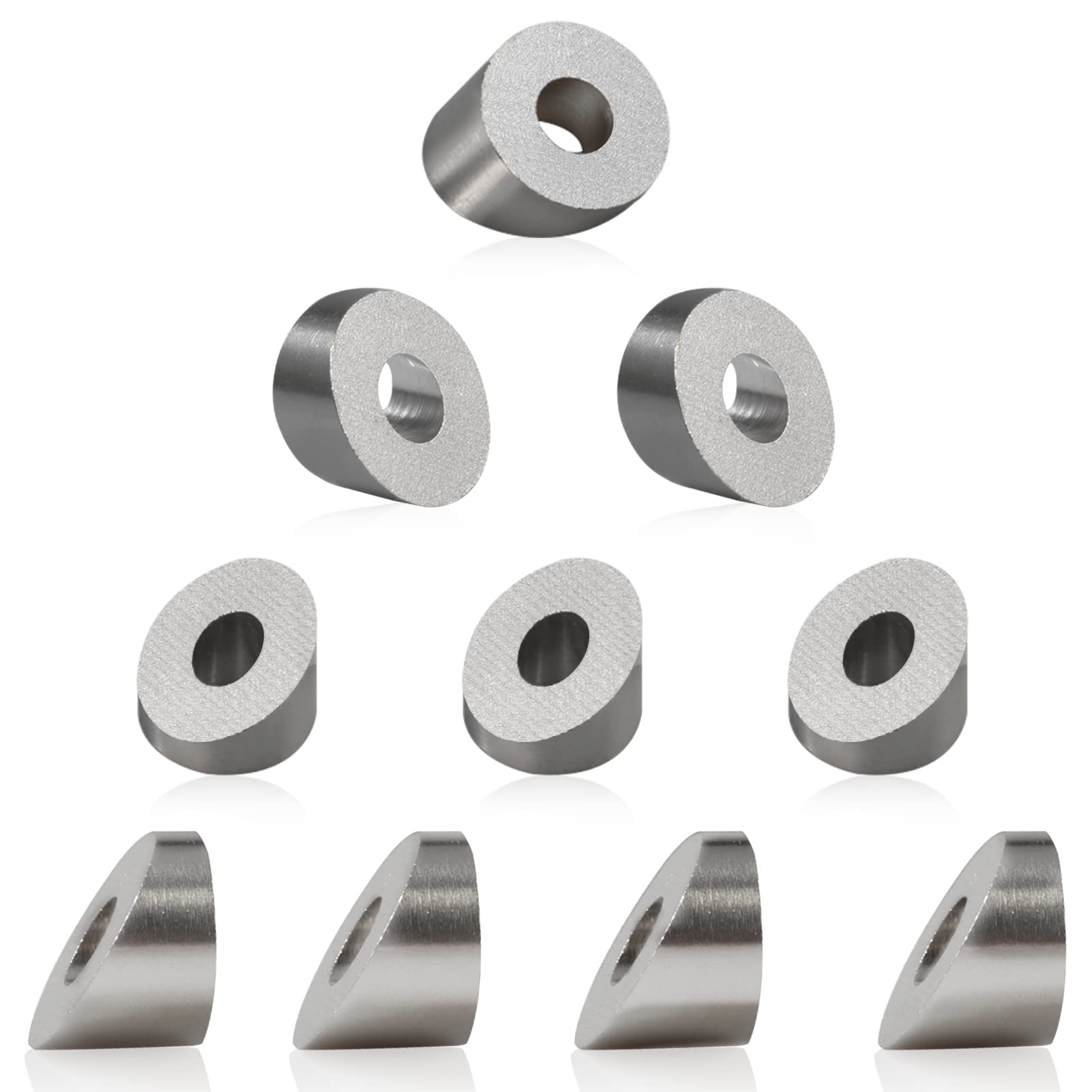 LEONTOOL 10 Pcs 316 Stainless Steel Angle Beveled Washers, 1/4 Inch Inner Diameter, 5/8 Inch Outer Diameter, 30 Degree, For 1/8" to 3/16" Steel Cable Railing Kit — image 1