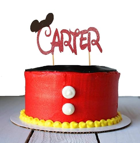 Handmade Mickey Mouse Stars Personalised Birthday Cake Topper