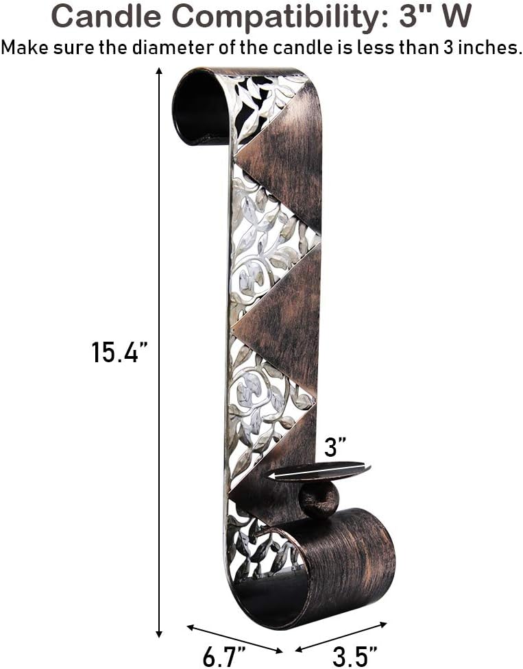 Shelving Solution Wall Sconce Candle Holder Metal Wall Art for Living Room, Bathroom, Dining Room Decoration, Set of 2: Home & Kitchen