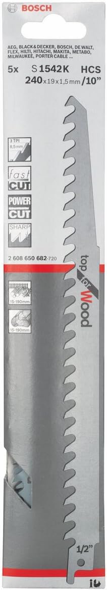 Bosch 2608650682 S 1542 K Sabre Saw Blade, BLAU, 240 mm - Image 3