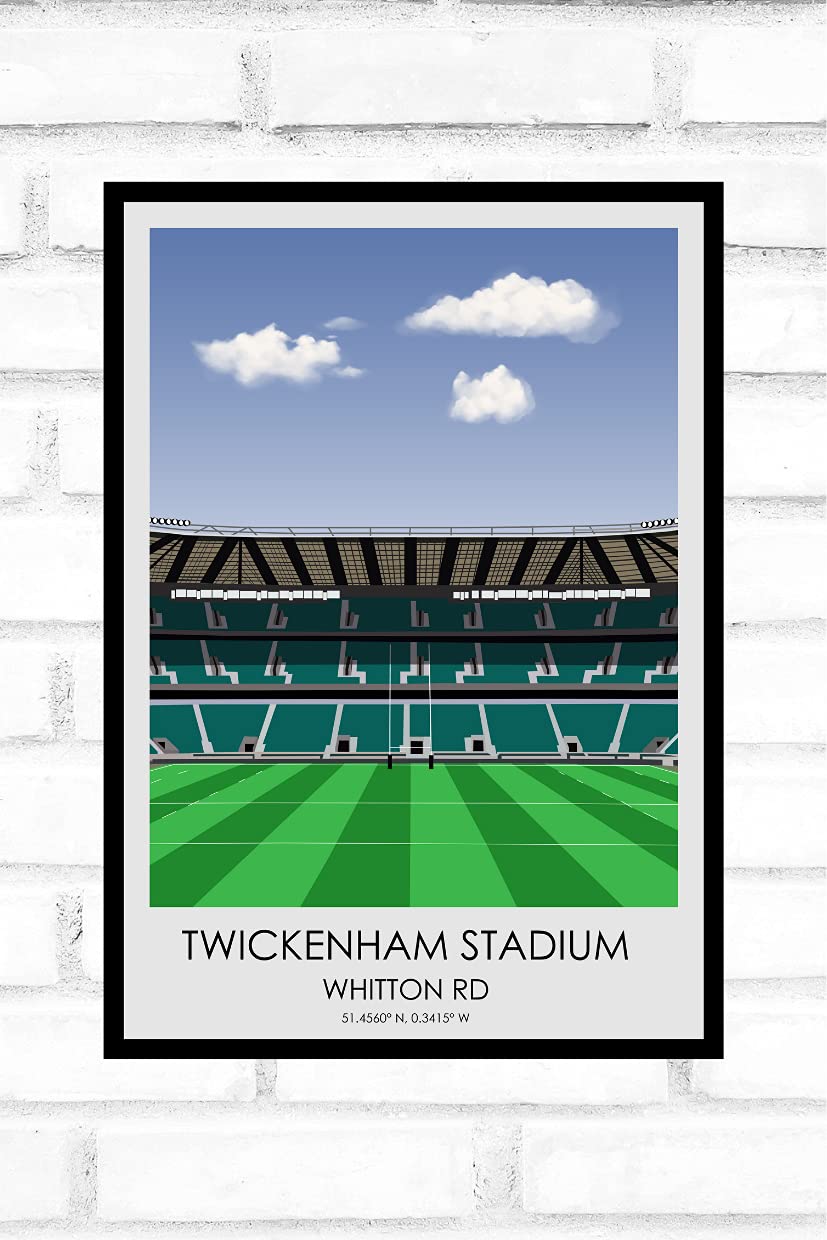 Hewson Twickenham Stadium Print - Rugby Gift for Dad, Brother, Son or Fan - Birthday Present