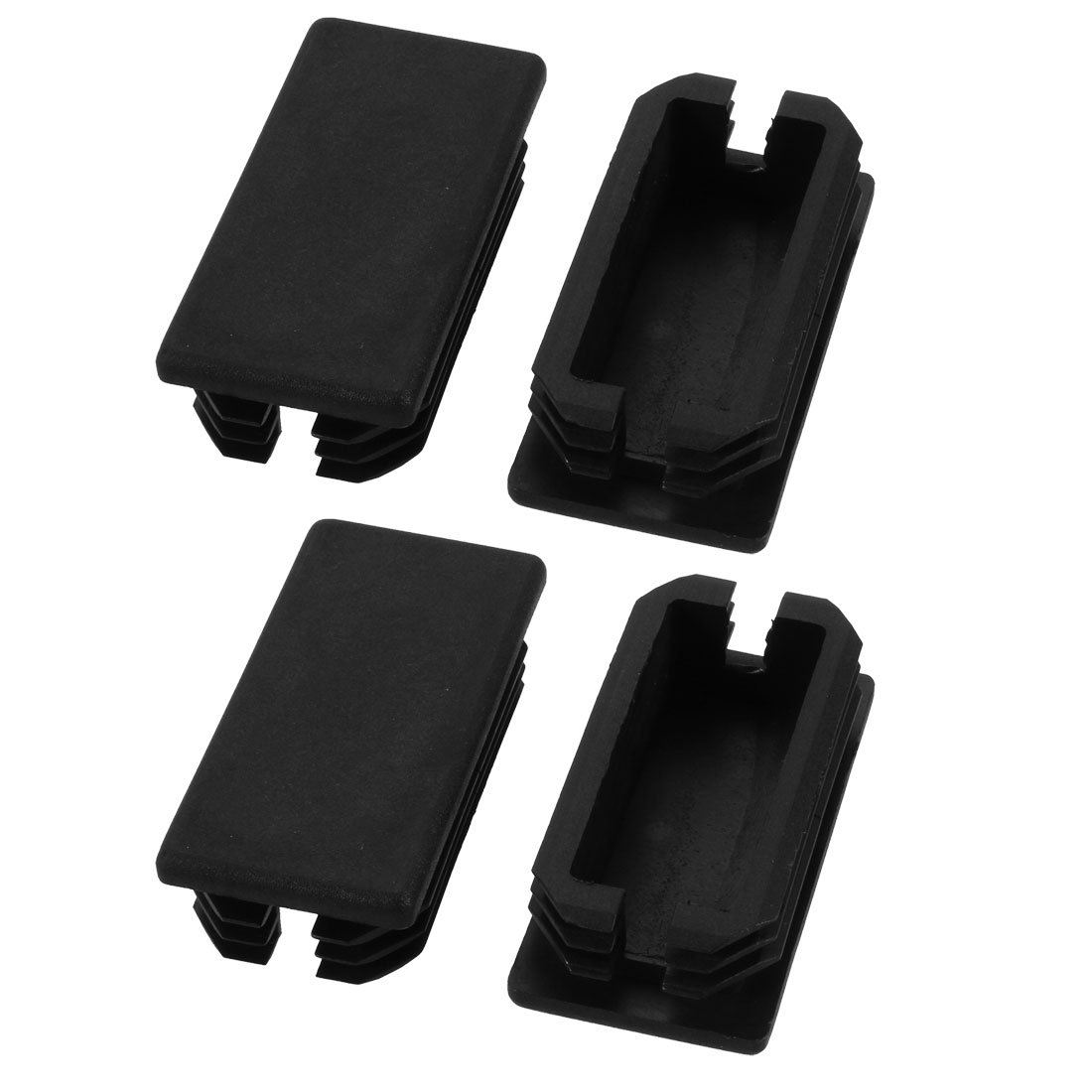 sourcingmap 4pcs Furniture Legs Protector Rectangular Plastic Tube Inserts Cap 60mm x 30mm
