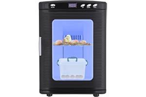 OUTGOODS 25L Egg Incubator for Hatching Eggs, Digital Reptile Incubator with Intelligent Temperature Control 10–60°C, Portable Chicken Quail Turtle Egg Hatching Incubator with LCD Display, Black