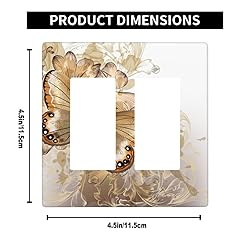 Pznen Light Switch Covers, Butterfly Gold Butterfly