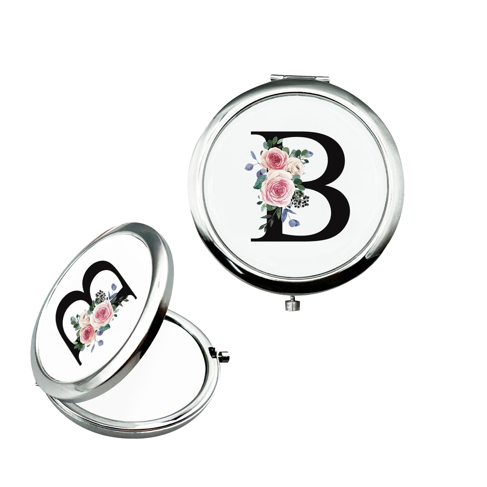 JEKUGOT Compact Mirror, Small Pocket Mirror, Make up Mirrors for Bride To Be Gifts, Personalized Gifts for Girls Women Mother(B)