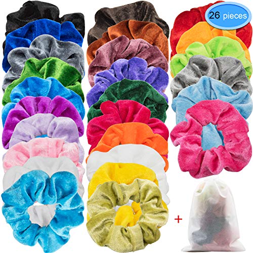 EAONE Hair Scrunchies Elastic Hair Ties Ponytail Holder for Women Girls (26 Colors Scrunchies)
