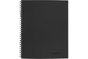 Cambridge Limited Business Notebook, Meeting Format, Legal Ruled Paper, 8-1/4" x 11", 80 Sheets, Flexible Soft Touch Cover, Wirebound, Gray (06132)