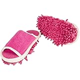 Evriholder Slipper Genie Microfiber Women's Slippers for Cleaning and Dusting, Women's House Slippers, Multi-Surface Cleaner, Dust Cleaning Tool, Pink, Fits Women Size 6-9