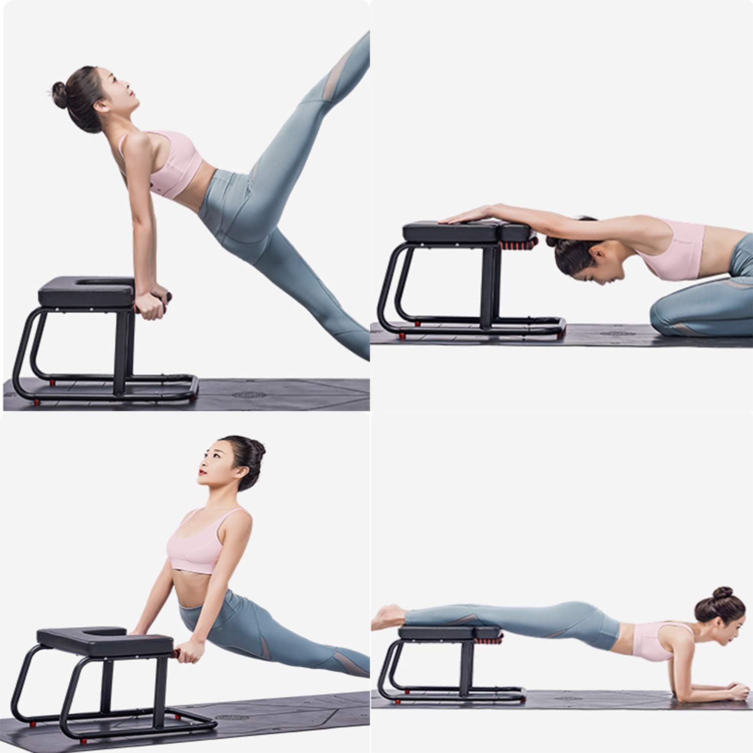 Aozora Balanced Body Headstand Bench- Ideal Chair for Practice Head Stand, Shoulderstand, Handstand and Various Yoga Poses. Perfect for Both Beginner and Experience Yogis (Black) : Sports & Outdoors