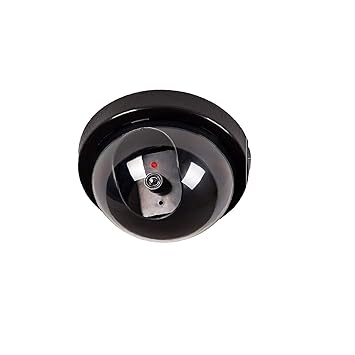 Everycom Realistic Looking Dummy Security CCTV Camera with Flashing Red LED Light for Office and Home (Black)