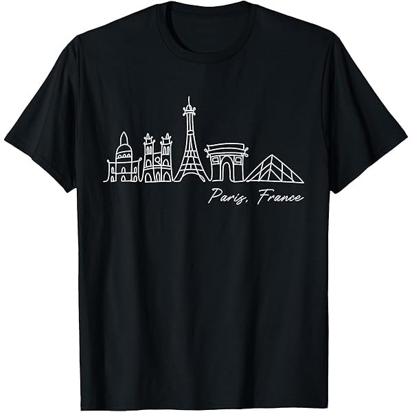 Paris France City Skyline Tour Eiffel Art' T-shirt Femme