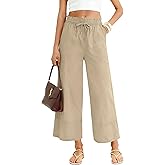 LOMON Women's Wide Leg Pants Dressy Casual Palazzo Pants Flowy Slacks Elastic Waist with Pockets