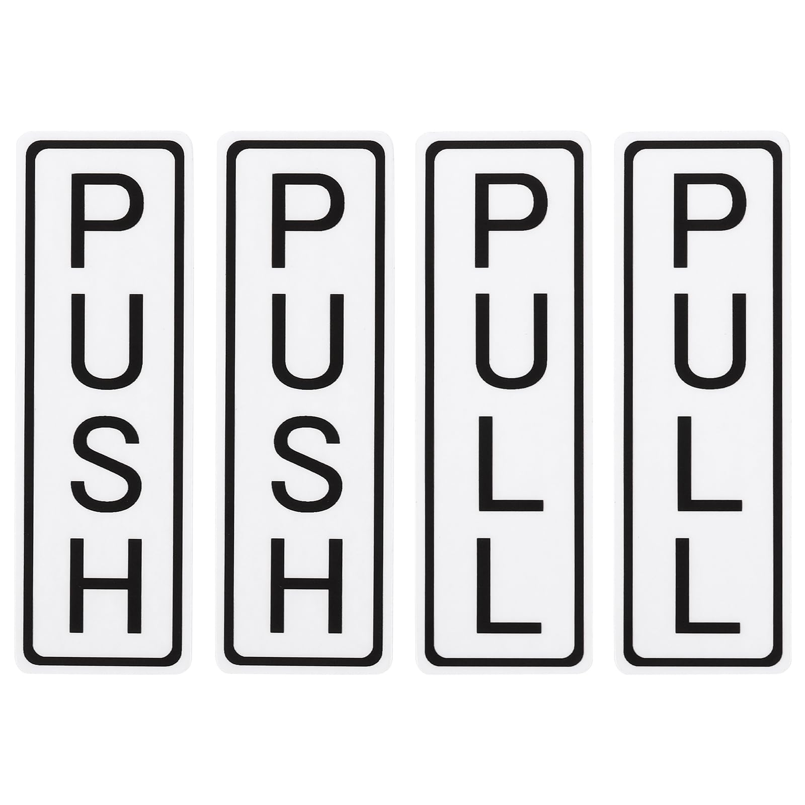 PATIKIL Vertical Push Pull Door Sign, 2Pcs 4"x1.25" Waterproof Push Pull Door Entrance Signs for Home Office Restroom Business Meeting Door, White