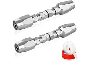 AQUANPT Hydraulic Hose Repair Kit, 1/4" Hydraulic Hose Field Repair Kit, 2pcs Reusable Heavy Duty Galvanized Carbon Steel Fittings