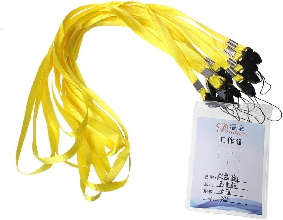 CKB LTD Lanyards Neck Strap ID Badge Holders Loop Clip 48cm for Gym Key Name Tag Badge Pass Holder USB Flash Drive Cell Phone Key ID Card Badge and Small Electronic Device (Yellow - Image 4