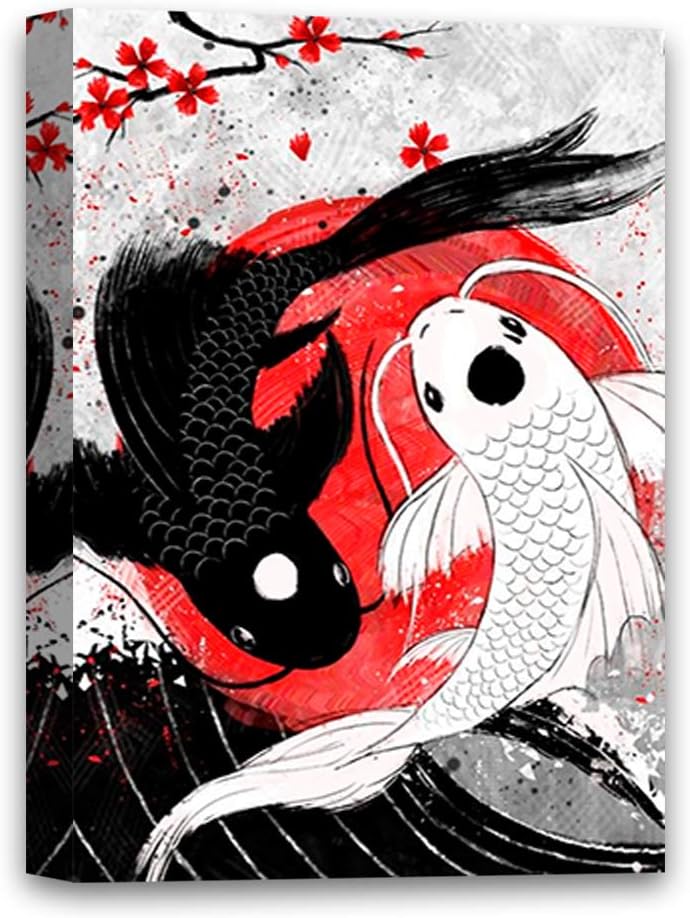 Funny Ugly Christmas Sweater Koi Fish Canvas Wall Art Yin Yang Home Decor Prints 8