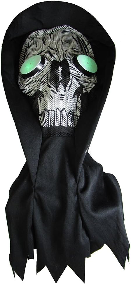 Team Creation Blinking Eyes Scream Skeleton Face Light Up Mask, Black/White