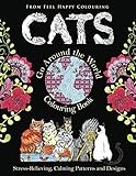 Cats Go Around the World Colouring Book by Feel Happy Colouring