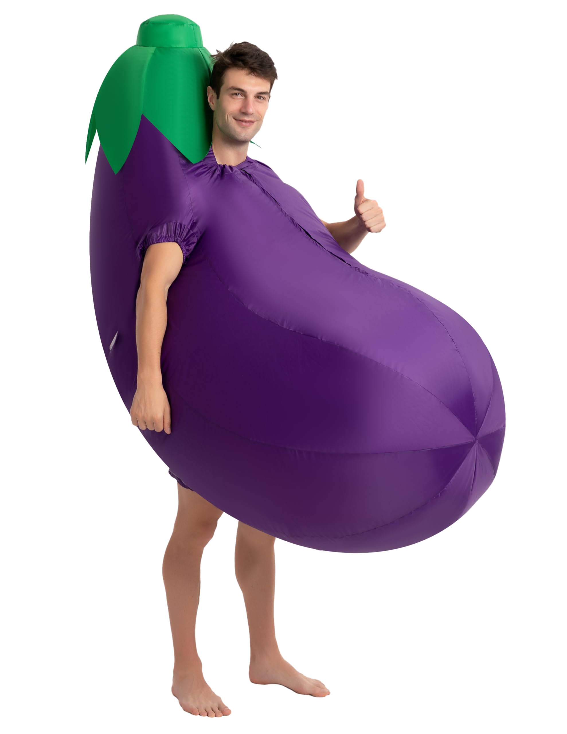 Photo 1 of Spooktacular Creations Adults Inflatable Costumes, Purple Eggplant Blow Up Costumes, Funny Food Halloween Inflatable Suits for Halloween Cosplay Themed Parties