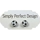 Hypoallergenic Stud Soccer Earrings with Surgical Stainless Steel Post Backing - Perfect Soccer Gifts for Women Ideal Football Beads, Soccer Stuff & Sports Charms Jewelry.