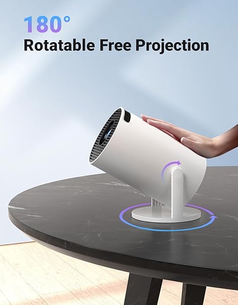 MINI PROJECTOR WITH WIFI 6 AND BLUETOOTH 5.2, BUILT-IN APP SMART PORTABLE PROJECTOR SUPPORT 4K&1080P FHD, 180° ROTATABLE, AUTOKEYSTONE, ANDROID 11, COMPATIBLE WITH HDM/USB/TV STICK/PHONE/LAPTOP