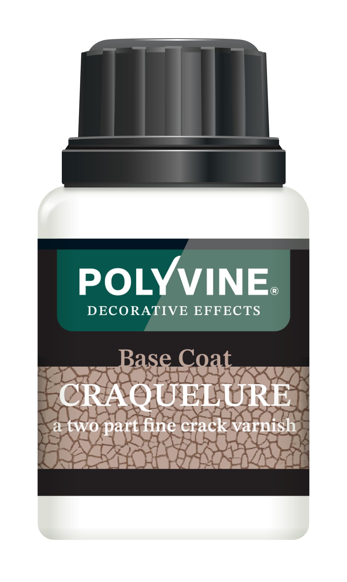Polyvine Coat Craquelure System – Top Coat & Base Coat Fine Line Crackle Varnish – Distressed Craquelure Decorative Elements - Crackle Effect Varnish for Pottery, Furniture & Crafts
