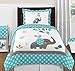 Sweet Jojo Designs Turquoise White and Gray Mod Elephant Girl or Boy Baby Childrens Lamp Shade