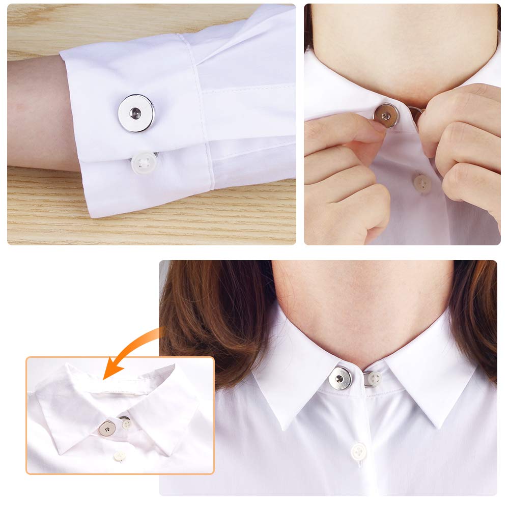 15mm/0.6inch Elastic Collar Buttons Extenders for Shirt Coat Collars