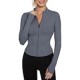 LUYAA Women's Workout Jacket Lightweight Zip Up Yoga Jacket Cropped Athletic Slim Fit Tops