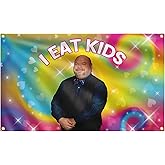 Funny I Eat Kids Tapester 3x5 FT, Humorous Novelty Banner for College Dorm Wall, Fraternity, Bedroom, Man Cave, Tailgate Party & Home Decor