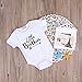 Newborn Baby Boy Girl Romper Tops Shirt Sister & Brother Outfits Set Clothes (0-6 Months, Little Brother)