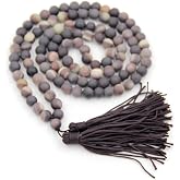 OVALBUY 8mm Zipao Stone Beads Tibetan Buddhist Prayer Meditation Mala Rosary