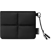 Comfyable Cute Puffy Coin Purse Pouch Change Holder For Women, Small Organizer with ID Window, Magnetic Closure, Water-repellent, Storage for Coin, Airpods, Lipstick, Card, Black