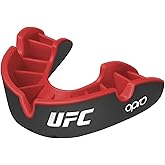 OPRO Sports Mouth Guard Silver Level – Moldable, Multi-Layer Protection for Boxing, Hockey, Rugby, MMA, Jiu Jitsu, UFC & Football – Includes Mouth Guard Case (Adult, Black/Red)