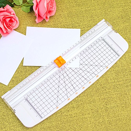Firbon A4 Paper Cutter Portable Guillotine Paper Trimmer Scrapbooking Tool with Automatic Security Safeguard for Craft Paper, Coupon, Label and Cardstock (White) - Thumbnail 2