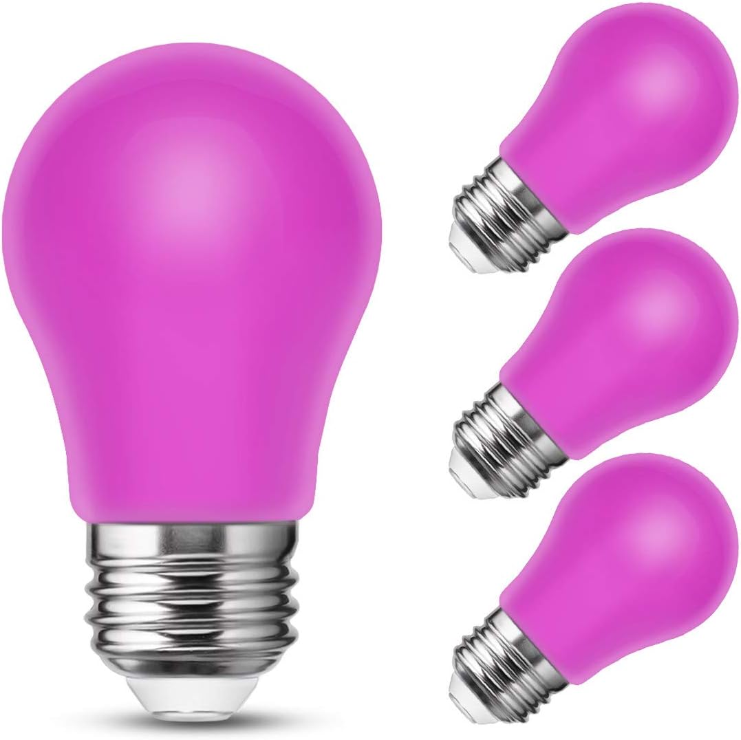 Smartinliving Purple Light Bulb, A15 LED Purple Lights E26 Base, 3W(20W