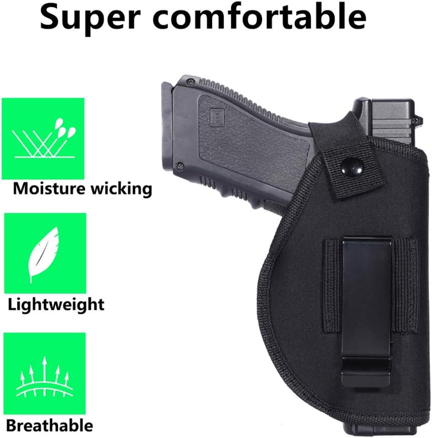 Anjilu 2 PC Universal Concealed Carry Holster, Inside or Outside The Waistband for Right and Left Hand Draw, Holster for Subcompact to Large Handguns, Black : Sports & Outdoors